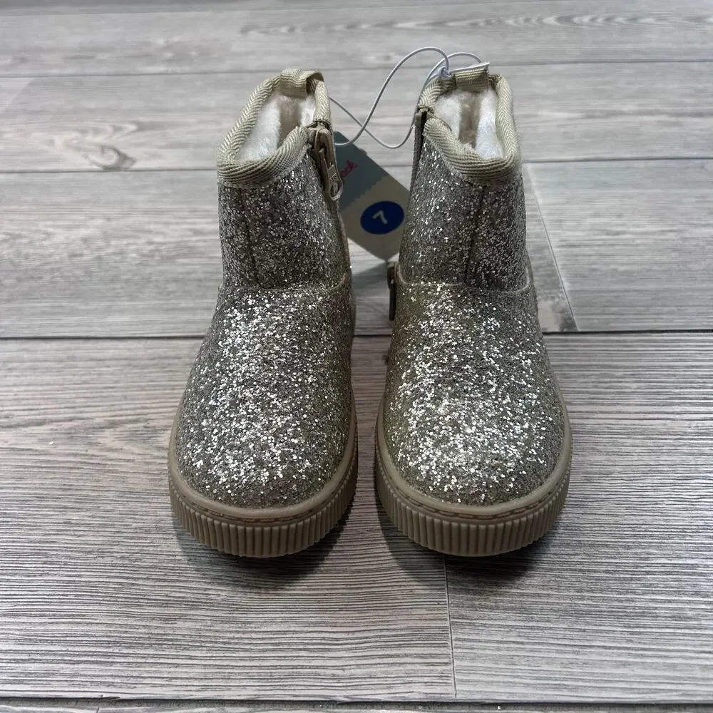 Cat & Jack Toddler Arlo Booties Gold Size 7 NWT